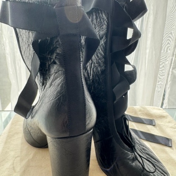 VALENTINO Boots 'NEW' - Ballerina Black Lace-Up - EU 37 - Picture 2 of 15